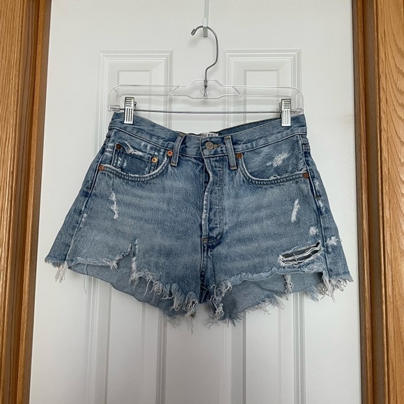AGOLDE Parker Vintage Cut Off Short Size 25 Medium Wash - Picture 2 of 9